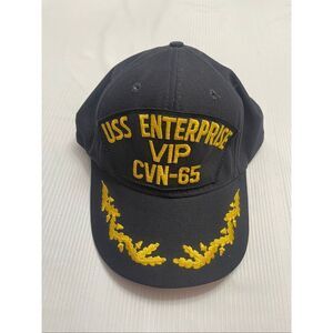 USS Enterprise VIP CVN-65 Vintage Navy Blue Snaback Hat One Size